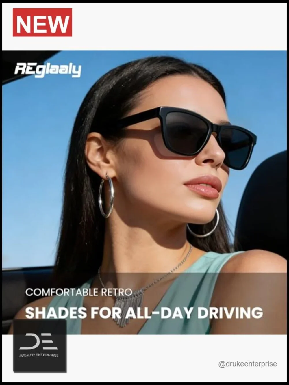 Trendy Retro Polarized Sunglasses with UV Protection Classic Square Design Full